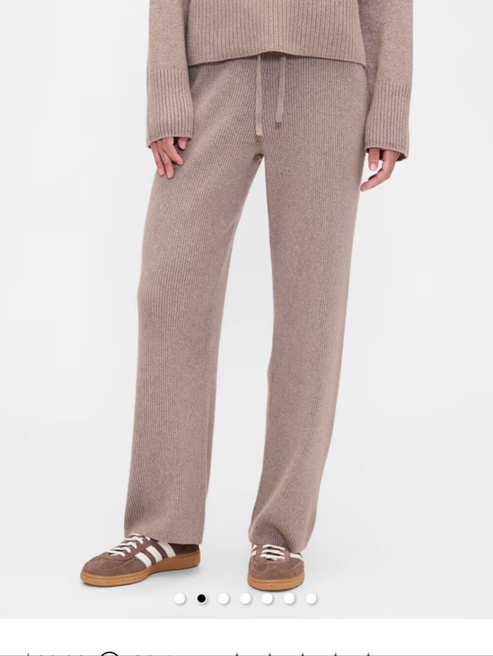 GAP CashSoft Ribbed Sweater Pants XL Taupe